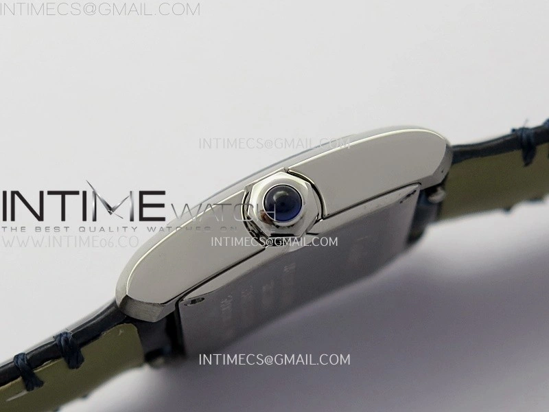 Tank Francaise Ladies 21.2mm SS 8848F 1:1 Best Edition Silver Dial on Black Leather Strap Ronda Quartz V2